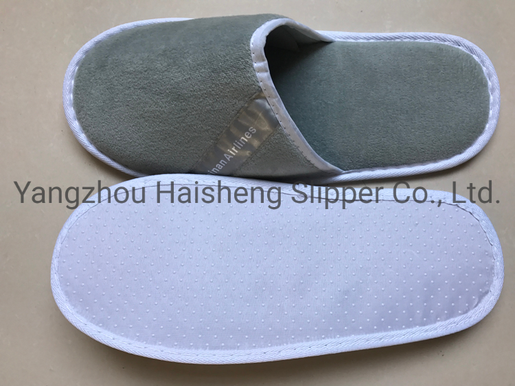 Coral Fleece Hotel Woman SPA Slipper Disposable Printing Logo Non Woven Hotel Slipper with Bag