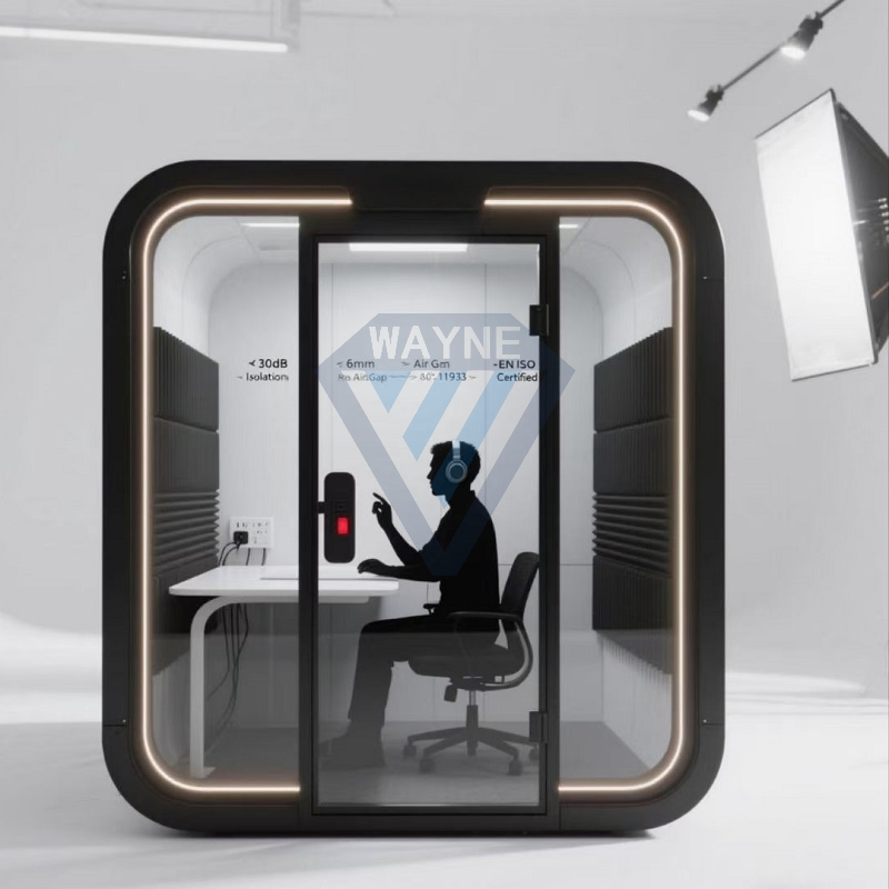 Yellow Color Prefab DIY Portable Easy Assemble Soundproof Office Booth