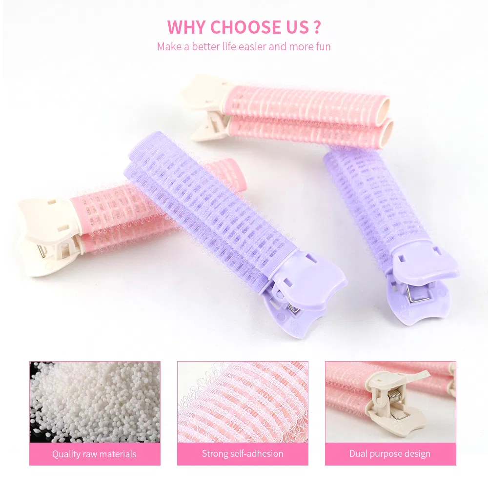 2PCS/Box Self Grip Volumizing Foam Pet Hair Root Clips Multicolor Volumizing Curler Roller Clips