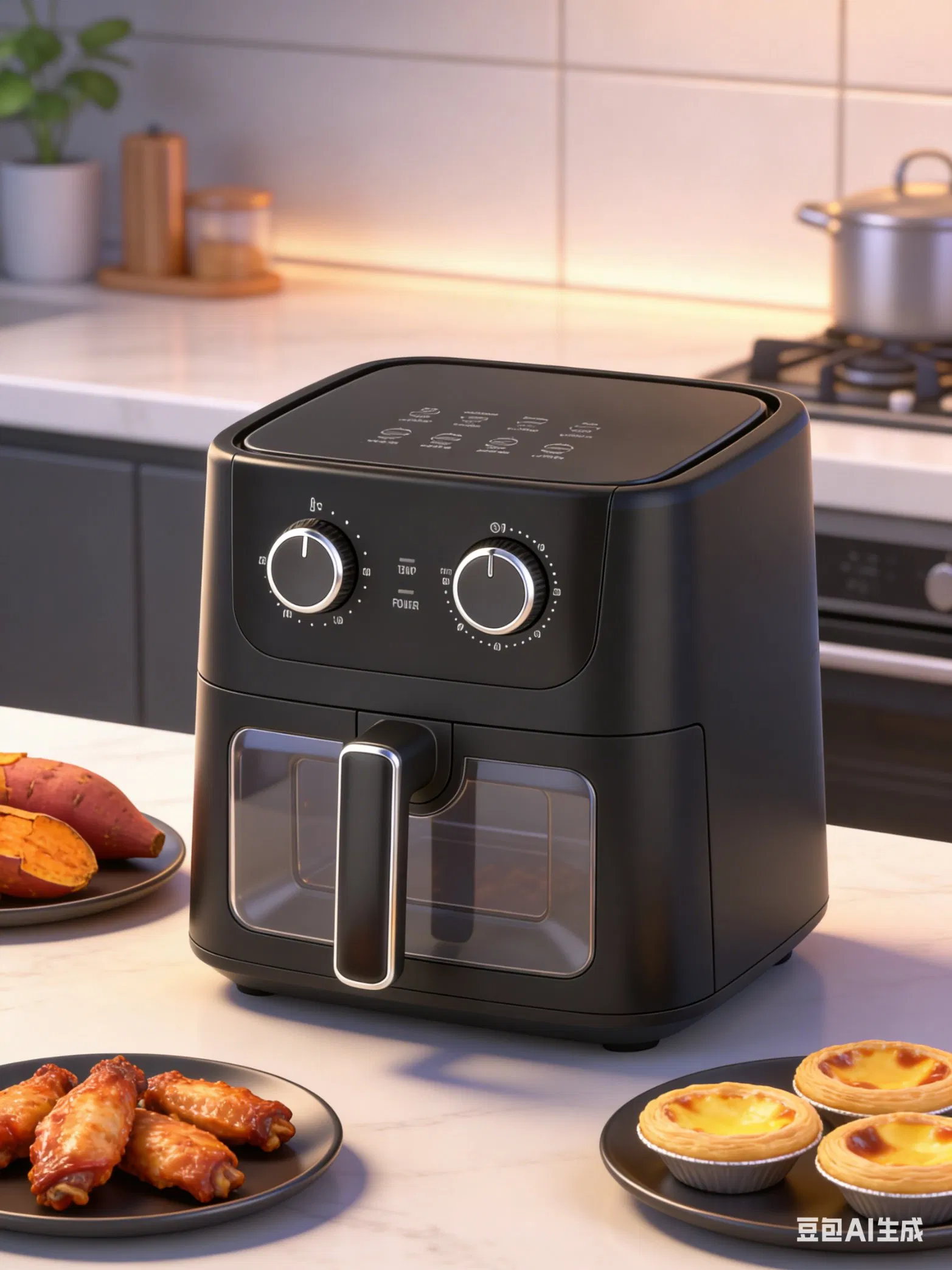 Mechancial Air Fryer 6L Visible Window Household Kitchenware Air Fryer