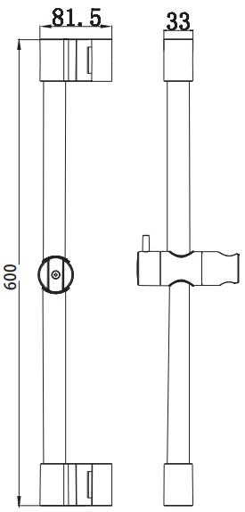Sanitaryware Bathroom Shower Column Shower Bar Sliding Rail with Stainless Steel Tube, Wall Bracket, Hose Holder