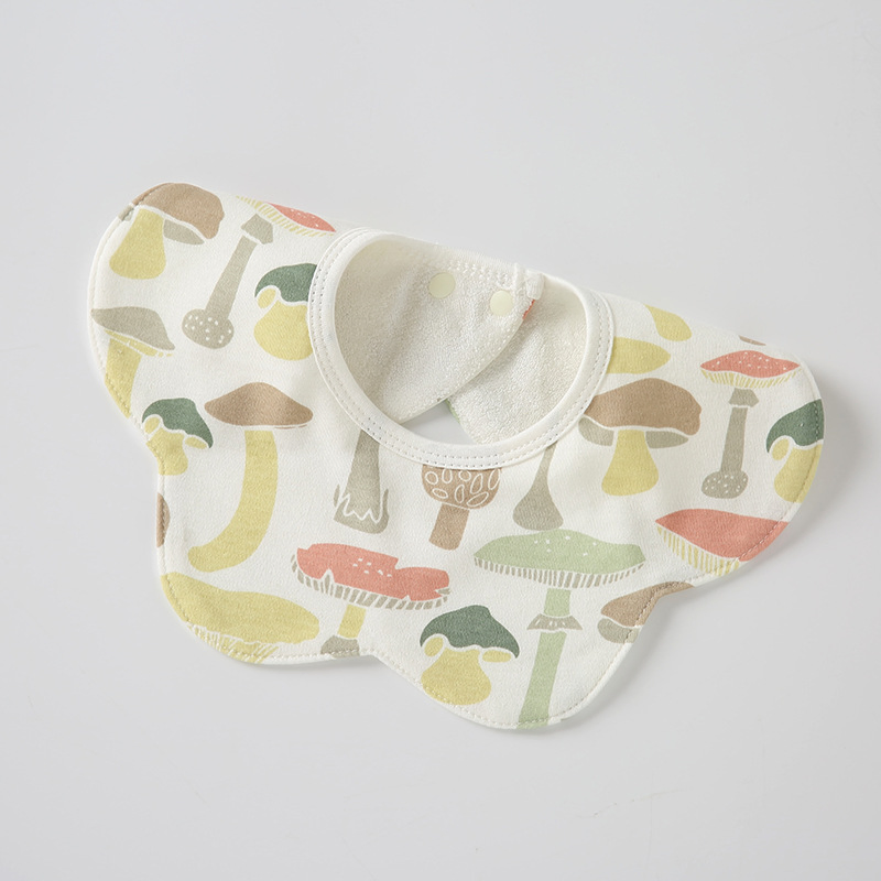 Waterproof Cotton Towel Newborn Snap Button Cartoon Baby Goods Bibs