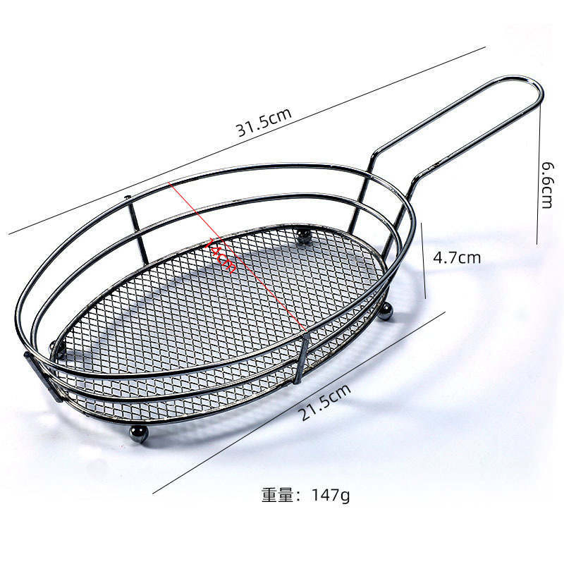 Mini Fry Basket American Snack Food Basket Electroplated French Fry Frame