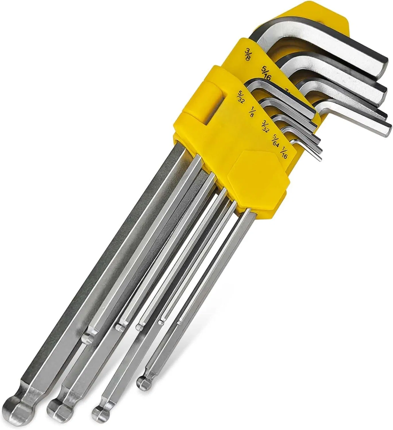 9PCS Industrial Grade Metric Star Flat Head Ball End Long Arm Strength Helping T Handle Allen Wrench Hex Key Set Hand Tools