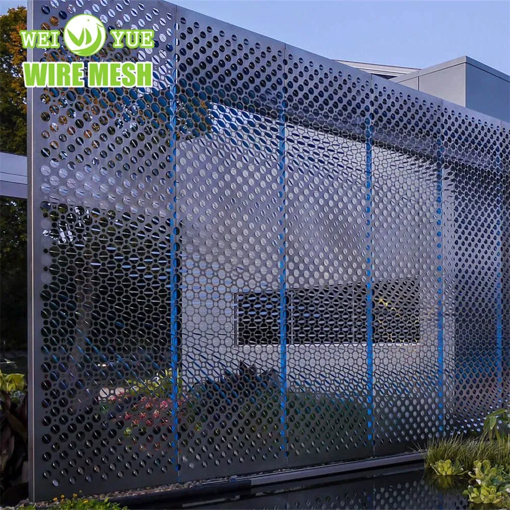 Hot Selling Round Slot Hexagonal Perforated Aluminum Wire Metal Mesh Sheet for Construction Decoration Engineering