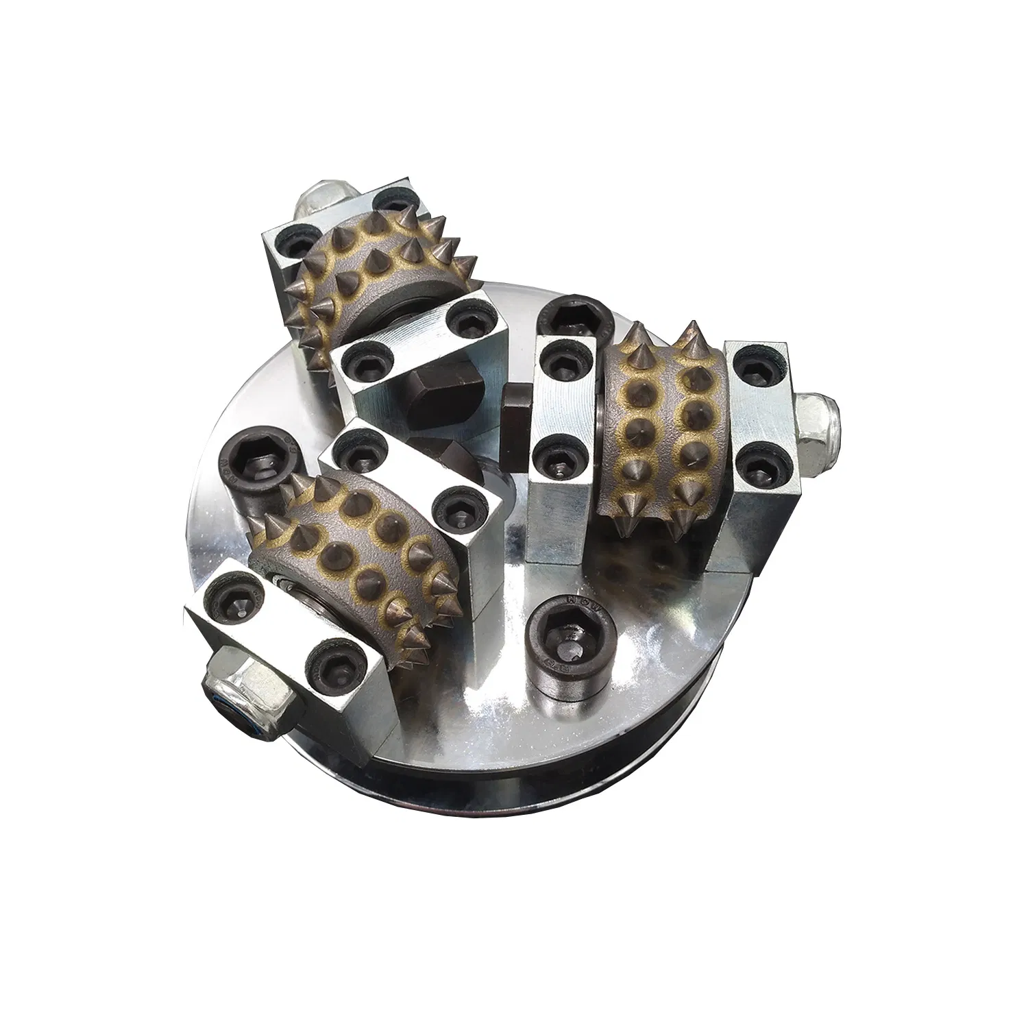 5 Inch 125mm Diamond Tool Concrete Floor Grinding Wheel Abrasive Tooling Plate Bush Hammer with 3 Rollers for Angle Grinder