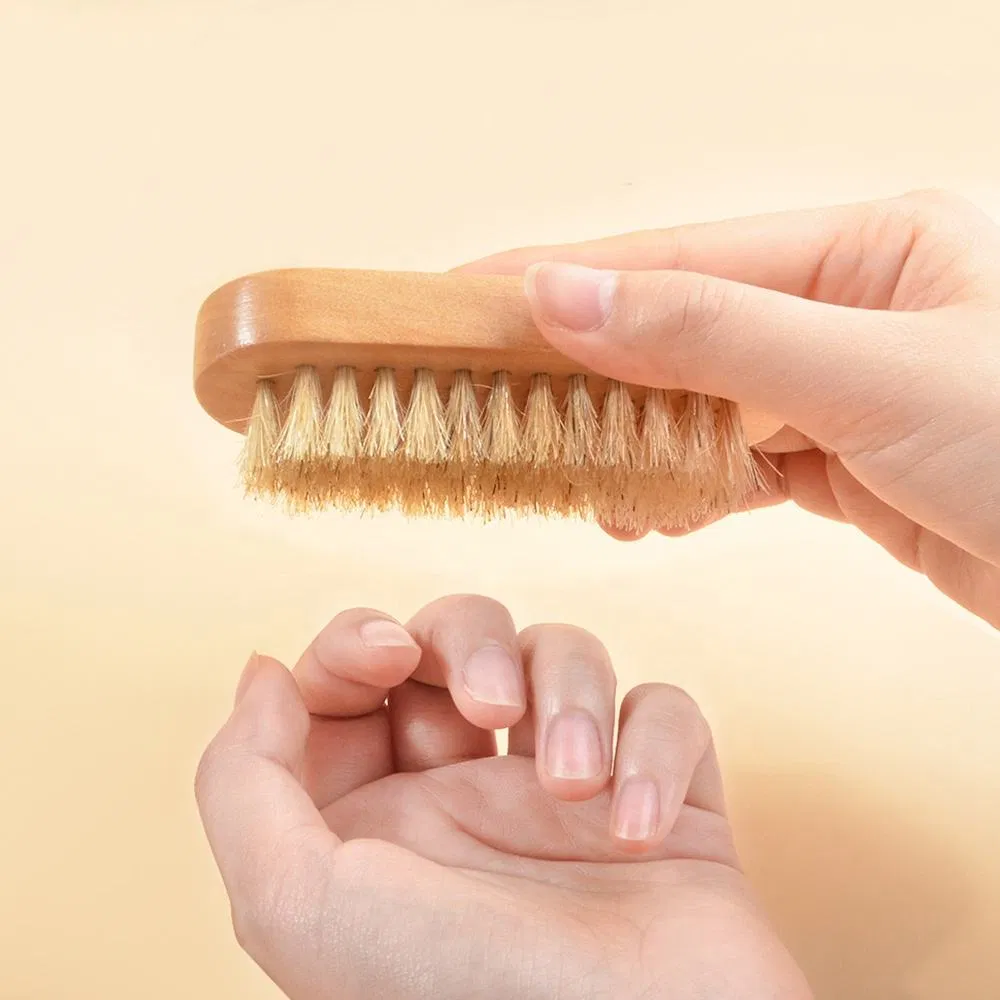 Nail Cleaning Brush, Pedicure Tool, Natural Bamboo and Wood Nail Dust Brush