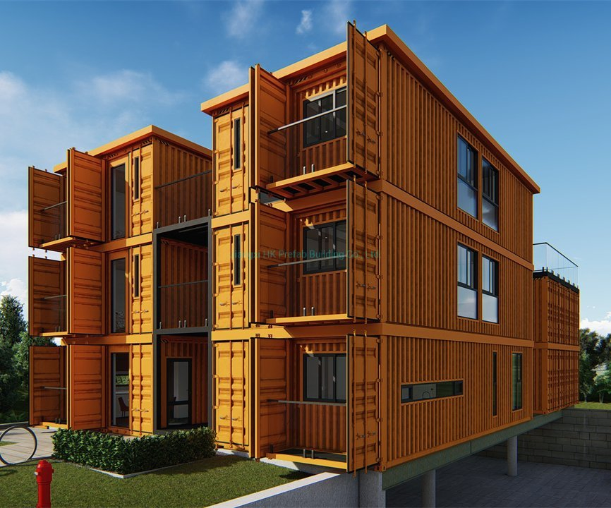 Long Lasting Prefab Modualr Steel Structure Modern Luxury Container Apartment /Villa /House.