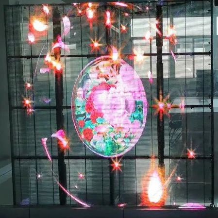 Video Display 3.91-7.81 500X1000mm Transparent LED Display Included Transparent LED Video Wall