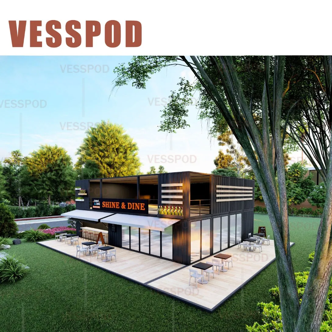 Prefab 2 Story Container Restaurant 20/40FT Bar Container Coffee Kiosks Modular Container Restaurant