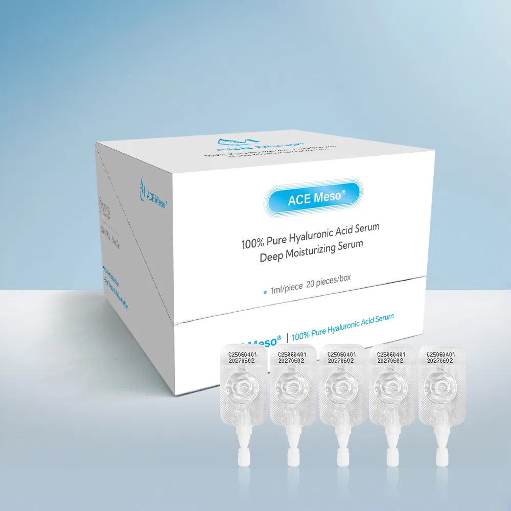 New Product OEM ODM 1ml/PC Moisturizing 100% Pure Hyaluronic Acid Serum