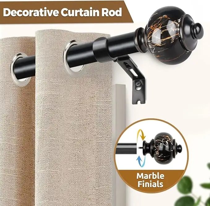 Window Curtain Iron Accessories Aluminum Material Simple Style Curtain Rod