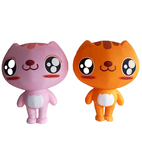 Vibrant Inflatable Cat Decor for Eye-Catching Mall Displays