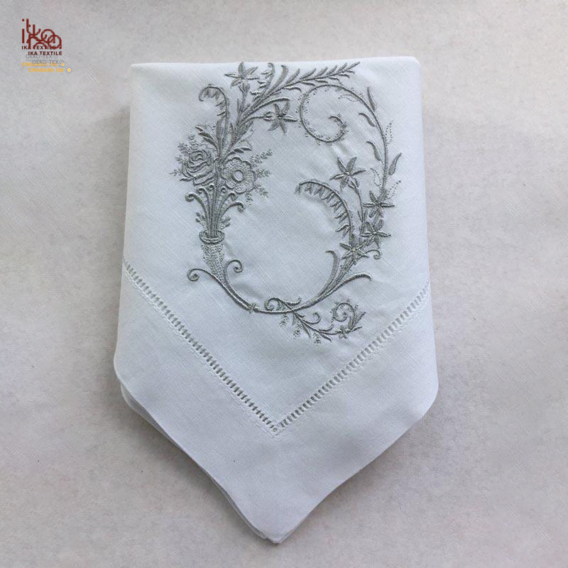 Wholesale Home Decor Wedding Decoration Decorative Party White Lunch Dinner Printed Custom Color Embroidery Logo Natural Woven Linen Napkin
