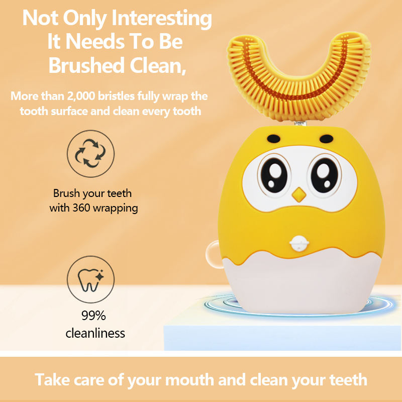 Cartoon Little Elephant Toothbrush Promotion U Shaped Electric Toothbrush for Children