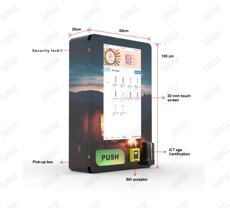 Card Payment-Enabled Mini Wall-Mounted E-Cigarette Vending Machine for Bars