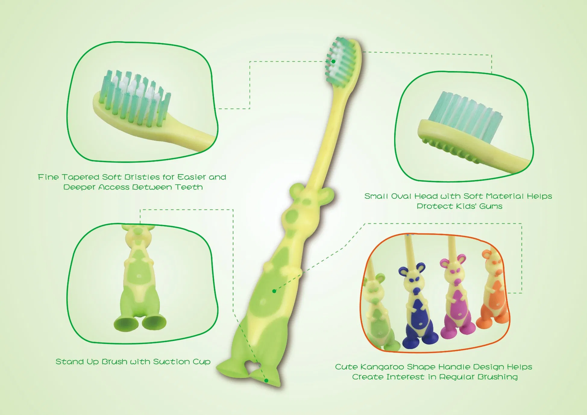 Suction Kids Toothbrush in Cute Design