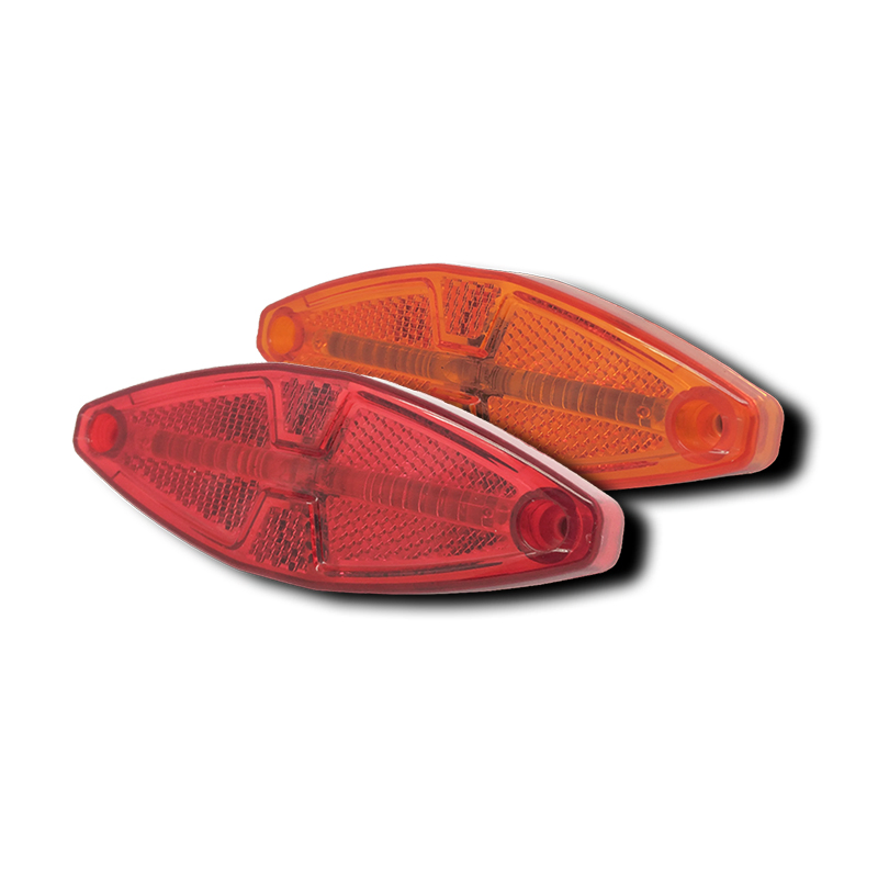 Светодиодный боковой габаритный фонарь с оптической полосой и встроенным отражателем