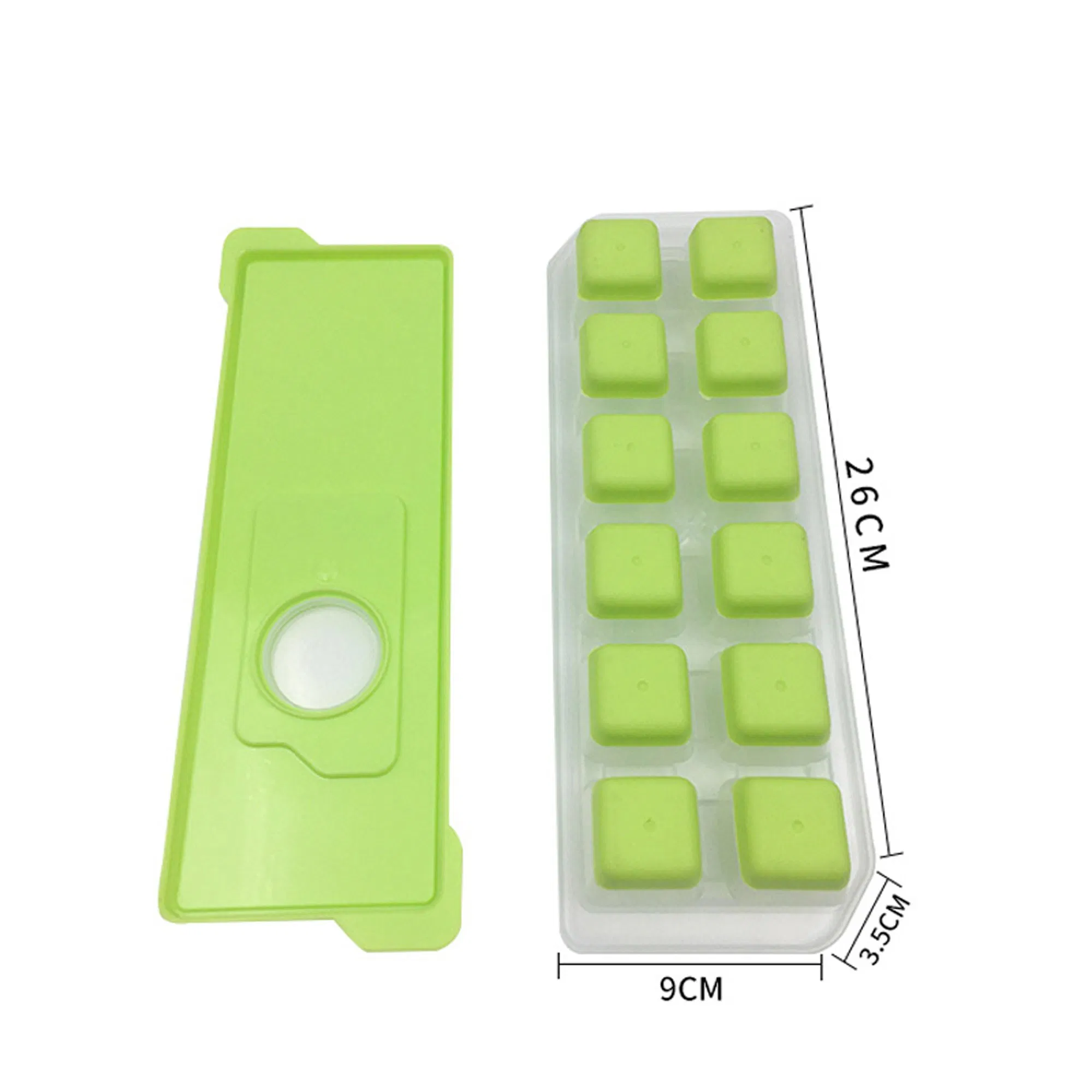 Spill-Resistant Removable Lid BPA Free Plastic Easy Release and Flexible 12-Ice Trays