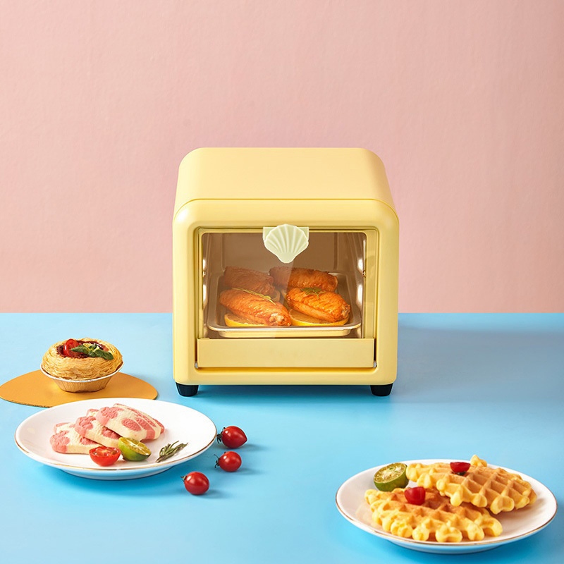 Mini 4-Inch Yellow Electric Toaster Oven for Perfect Toasting and Grilling