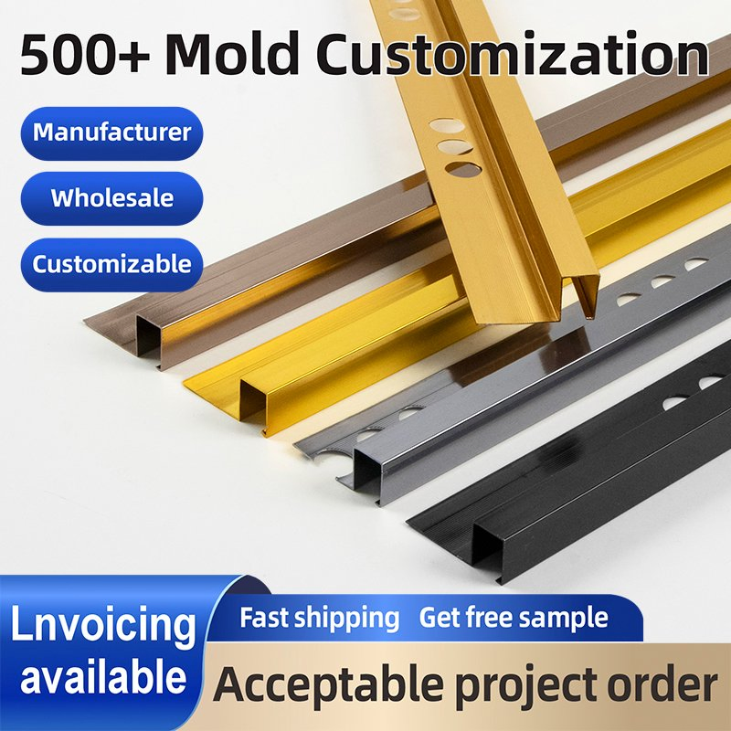 Latest Design Waterproof Wall Corner Decoration Aluminum Tile Edge Trim