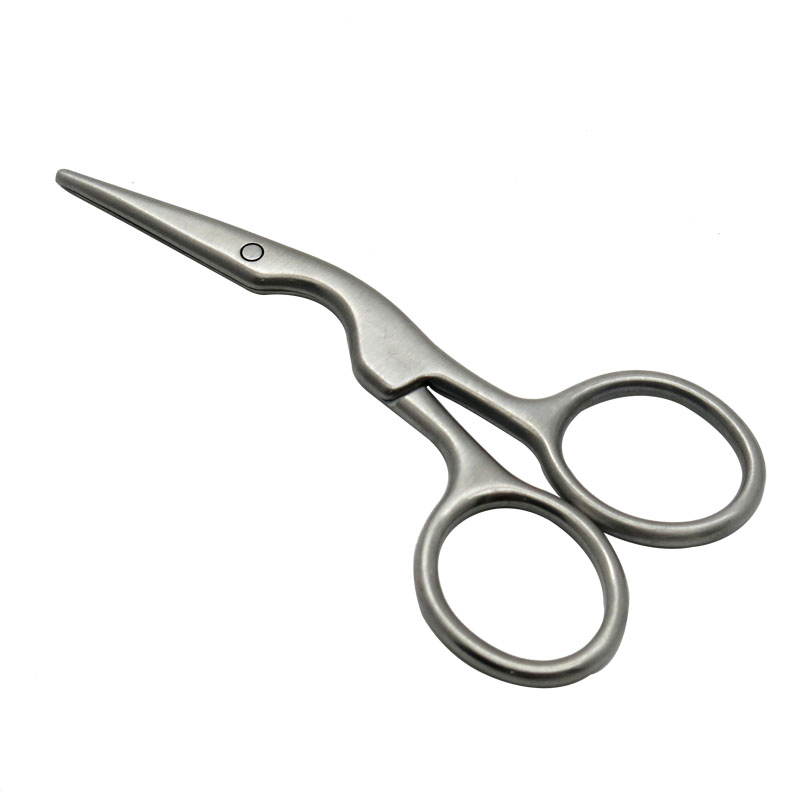 3mm Thickness 3.5inch Crane Shape Stainless Steel Eyebrow Manicure Cuticle Scissors