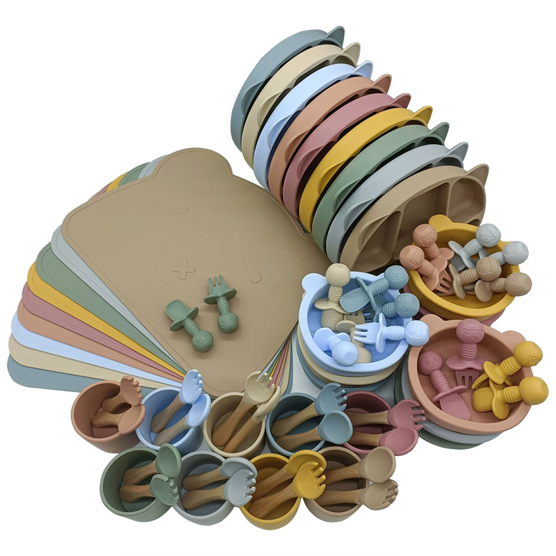 Rubber Silicone Baby Feeding Set Supplies & Products