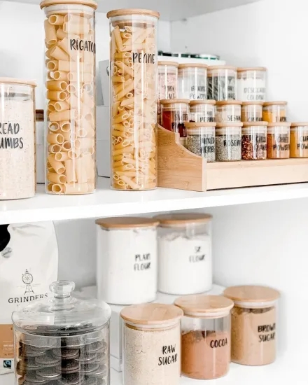 Kitchen Glass Jar with Sealed Bamboo Lids