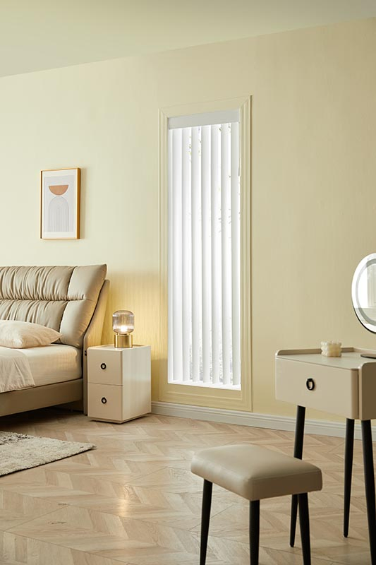PVC 3.5inches 89 mm Width Slats Cordless Vertical Blinds for for Home, Office and Commercial Large Window