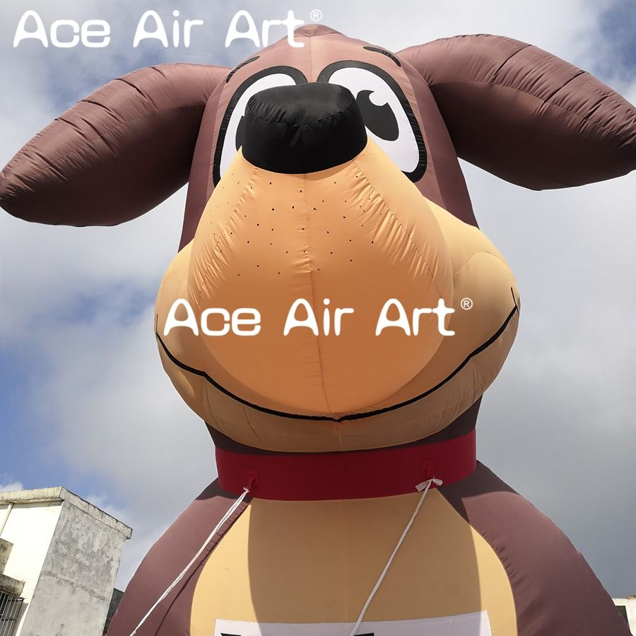 Outdoor Cute Giant Inflatable Dog with LED Light Inflatable Cartoon Model for Pet Shop Advertising Promotion Decoration