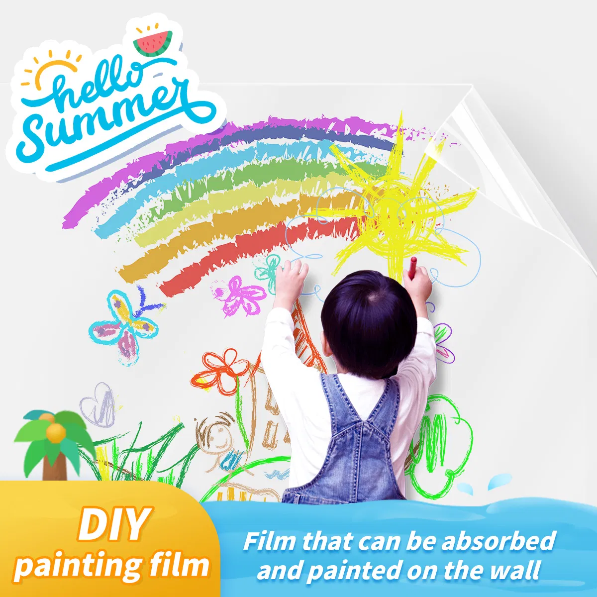 Wall Anti-Fouling Protective Film, Electrostatic Wall Protection Sticker, Painting Creation