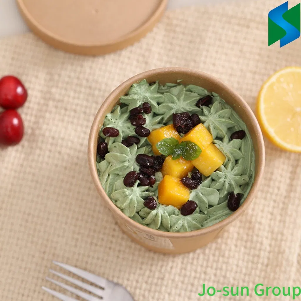 Jo-Sun Takeout Packaging Box Disposable Food Grade Noodle Bowl Kraft Soup Cups Paper Bucket with Lid