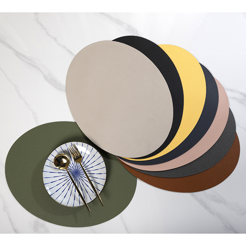 Decorative Faux Leather Placemats Set Dining Table Mat Stock PVC Home Use Restaurants