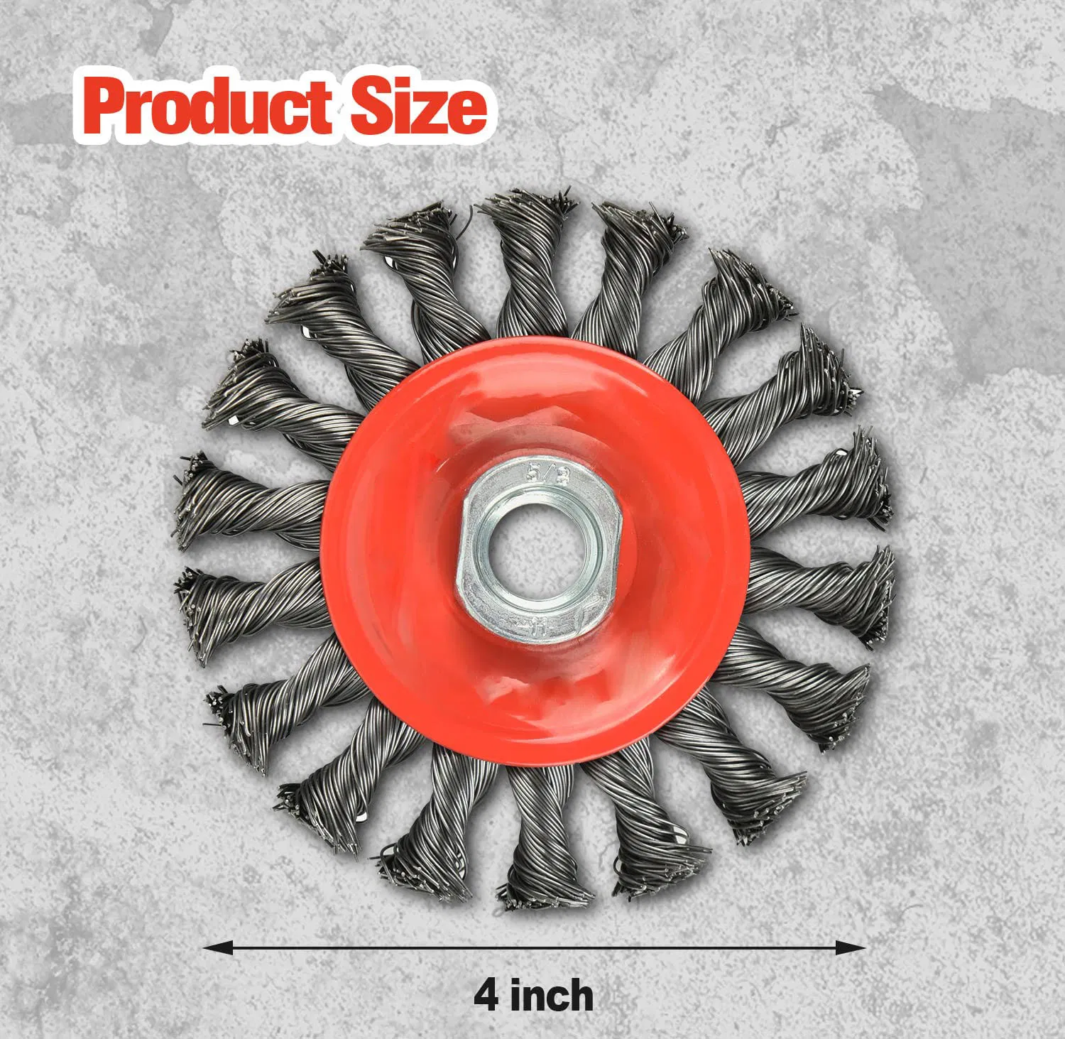 Pack Steel Wire Wheel Brush Knotted Wire Brush 4 Inch for Cleaning Rust 1PCS