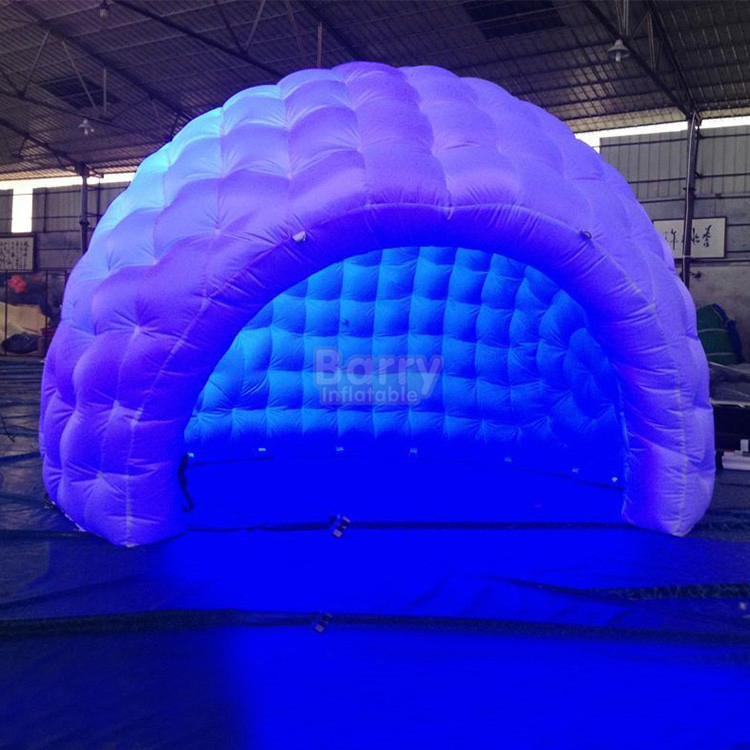Portable LED Lighted Inflatable Event Tent Dome White Inflatable Igloo Dome Tent /Inflatable Exhibition Tent for Rental