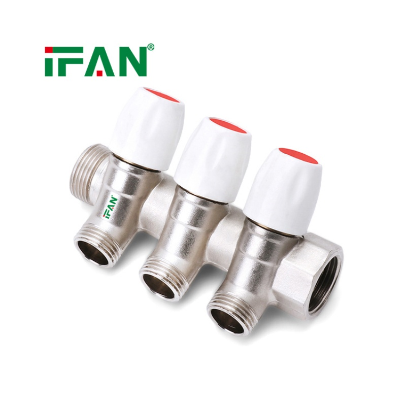Ifan Full Size Free Samples Floor Heating Brass Manifold with Mixing Water Valve for Underfloor Heating System