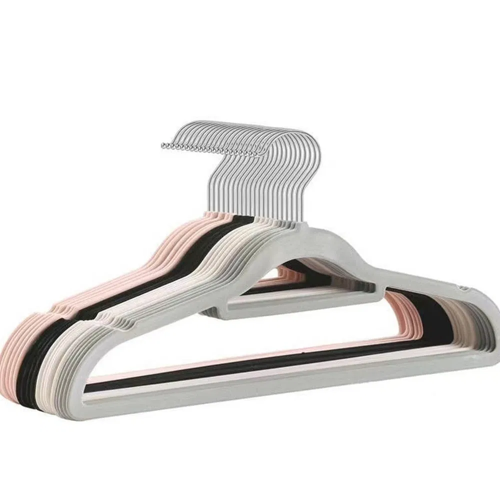 Вешалка для одежды флокированная антискользящая Colorfast RY19698