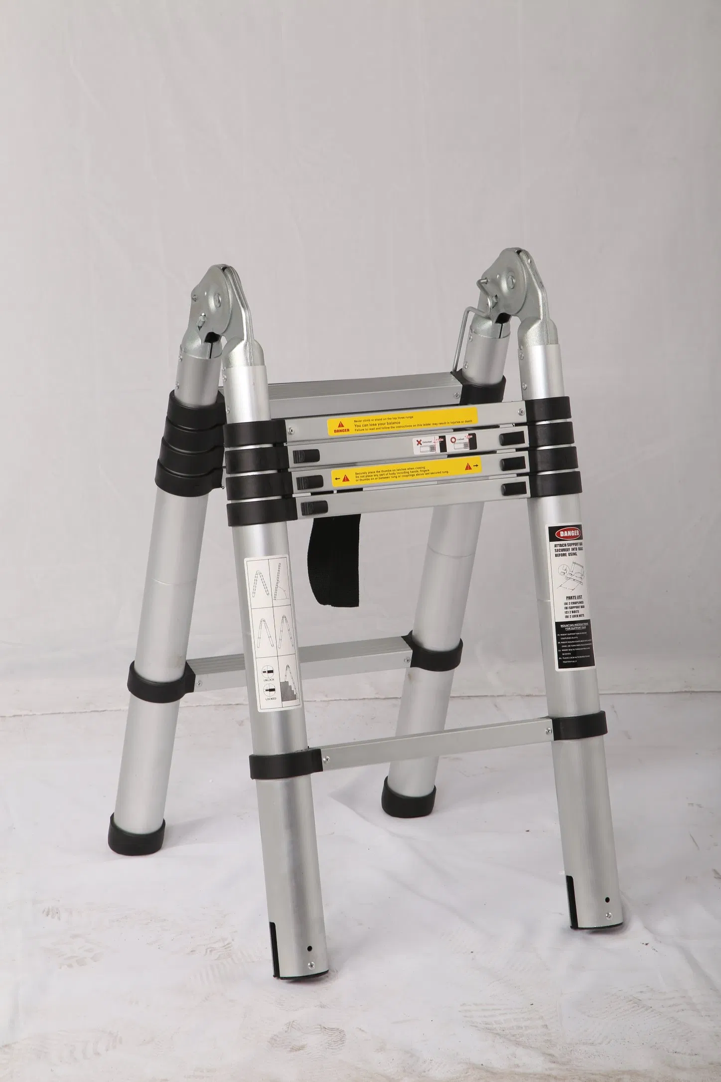 En131 Certificate Aluminium 2 in 1 Multi-Purpose Telescopic Step Ladder 4.4m