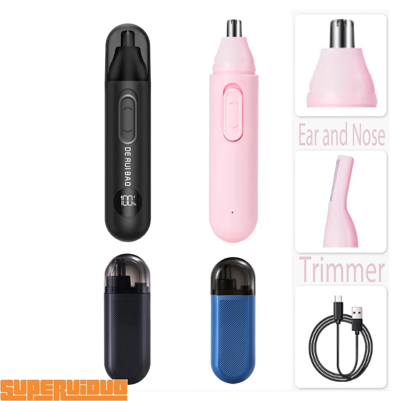Delicate Pink Cosmetic Grooming Ear and Nose Trimmer