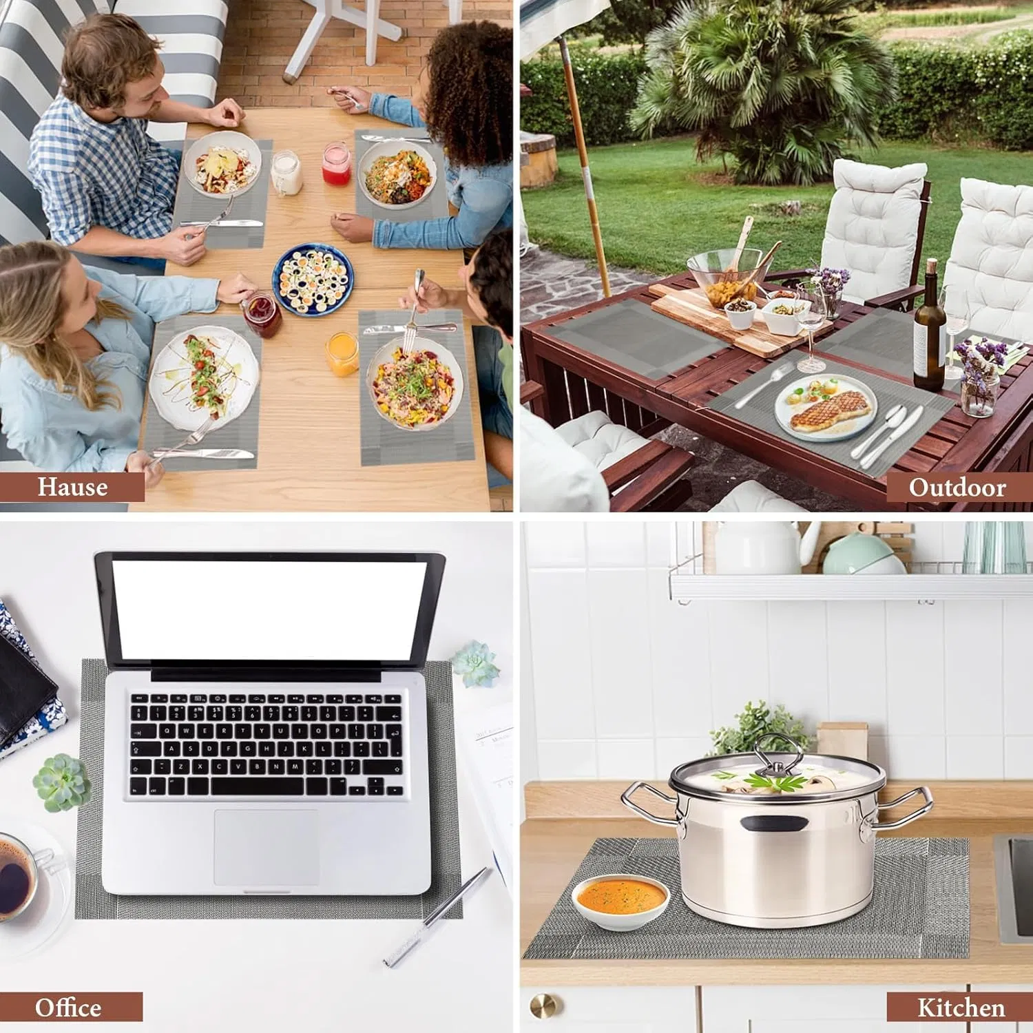 Wholesale High Quality Tear-Resistant PVC Place Mats for Kitchen Restaurant Dining Table