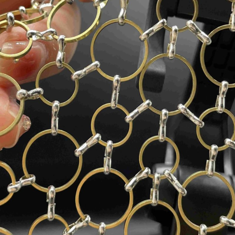 Unique Design Architectural Decorative Mesh Metal Curtains Mesh Screen Door Magnetic Anti Mosquito Curtain