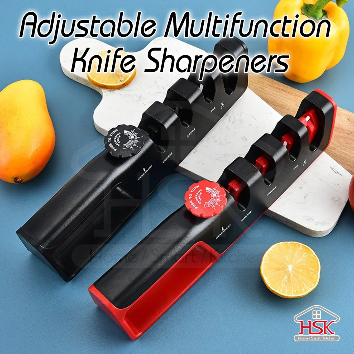 Knife Sharpener with Adjustable Angle Guide
