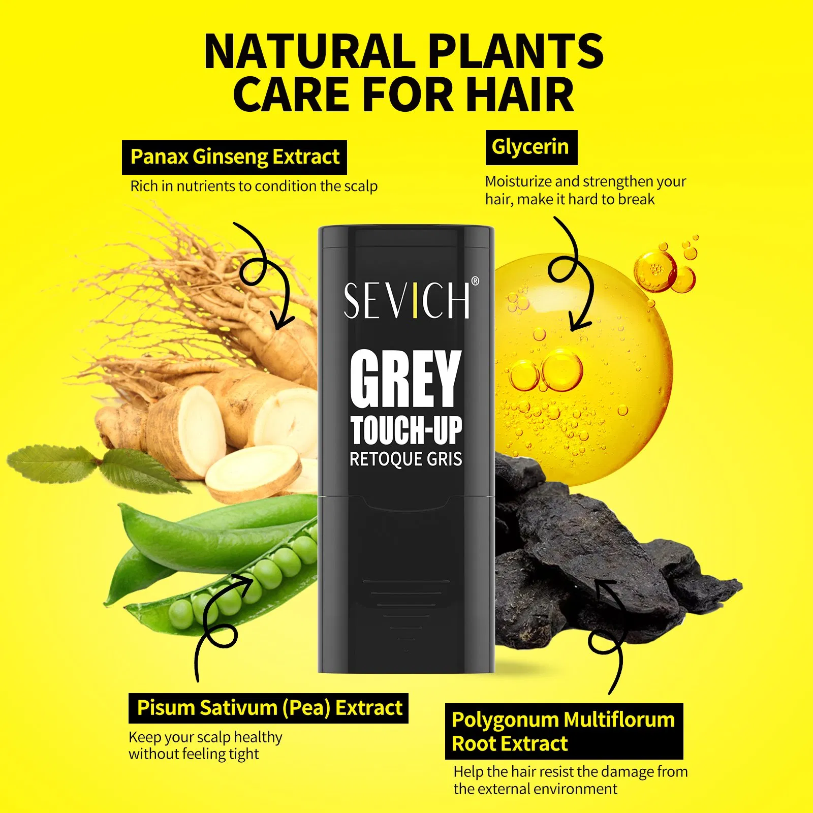 New Arrival Natural Root Touch up Pen Waterproof Fast Cover Grey White Hair to Black Hair Dye Color Stick