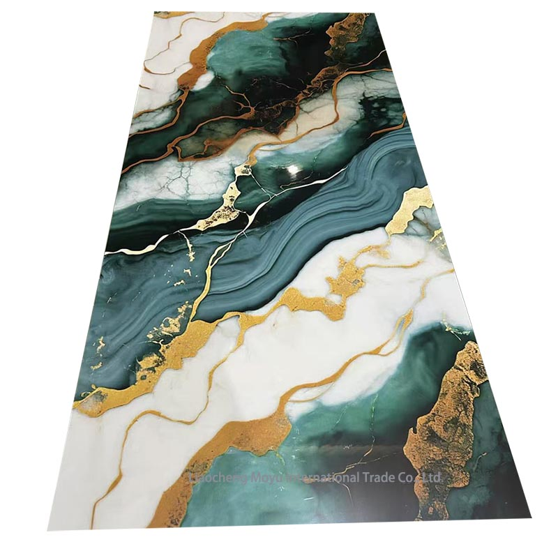 Shandong OEM ODM Factory Decoration UV Coated 3D Marble Plastic PVC Marble Surface Wall Panel