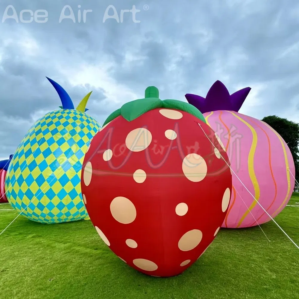Giant Inflatable Lifelike Fruit 3m Air Blow Peeled Banana/Strawberry/Pear/Tomato/Pineapple Event Decoration Advertising Props