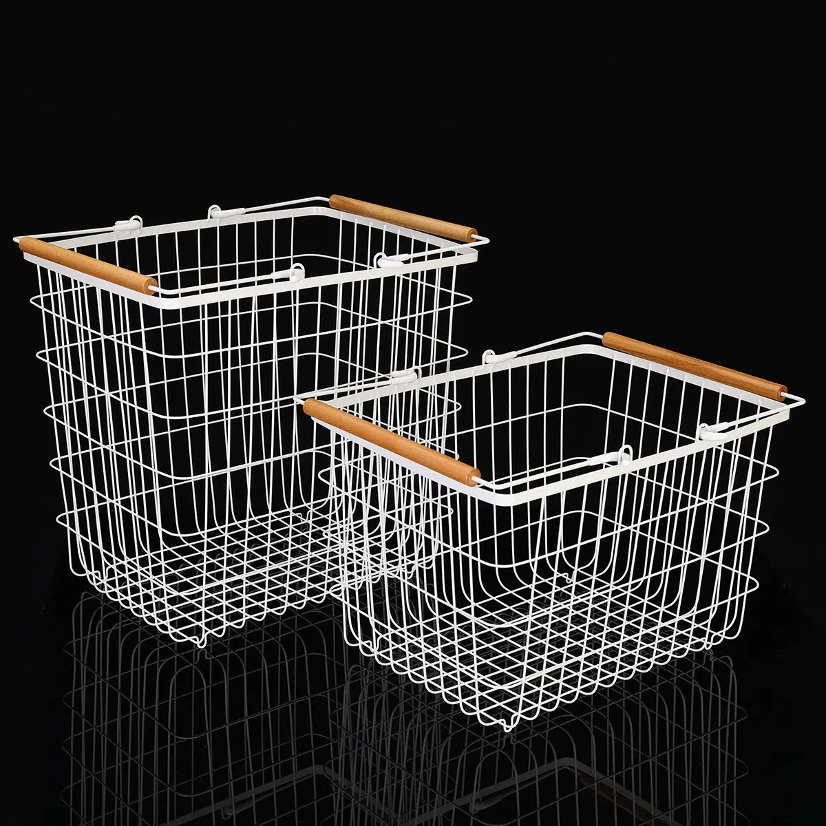 2 Tier Laundry Basket with Rolling Lockable Wheels Wire Metal Sorter