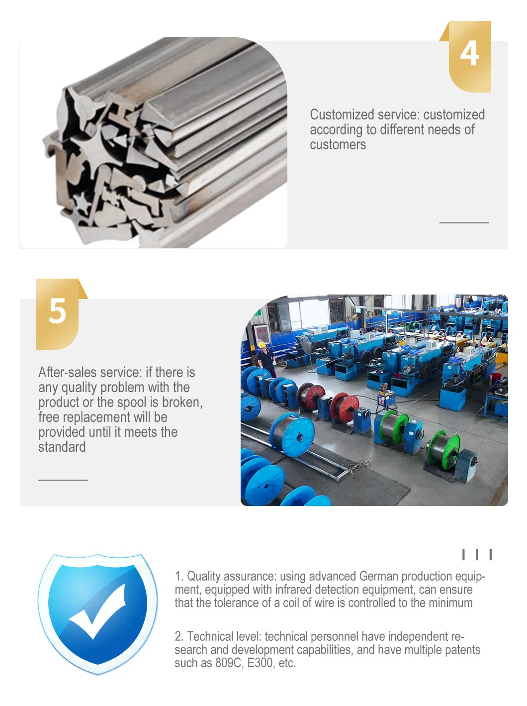 304 Stainless Steel Wire V Shaped Support Rod for Wedge Wire Screen Panel and Filter Cylinder Use