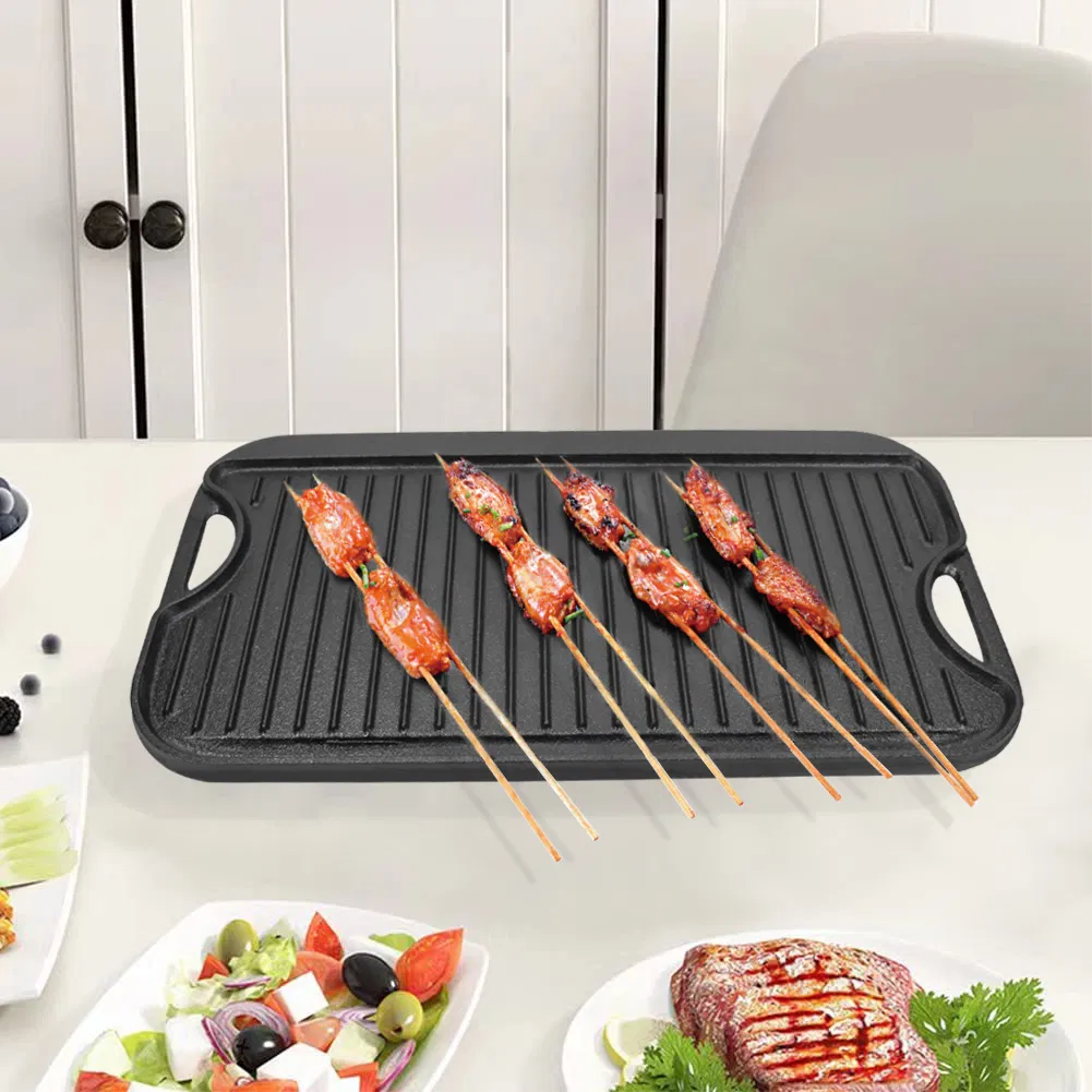 20-Inch Non-Stick Enameled Cast Iron Reversible Griddle - Versatile Grill Pan