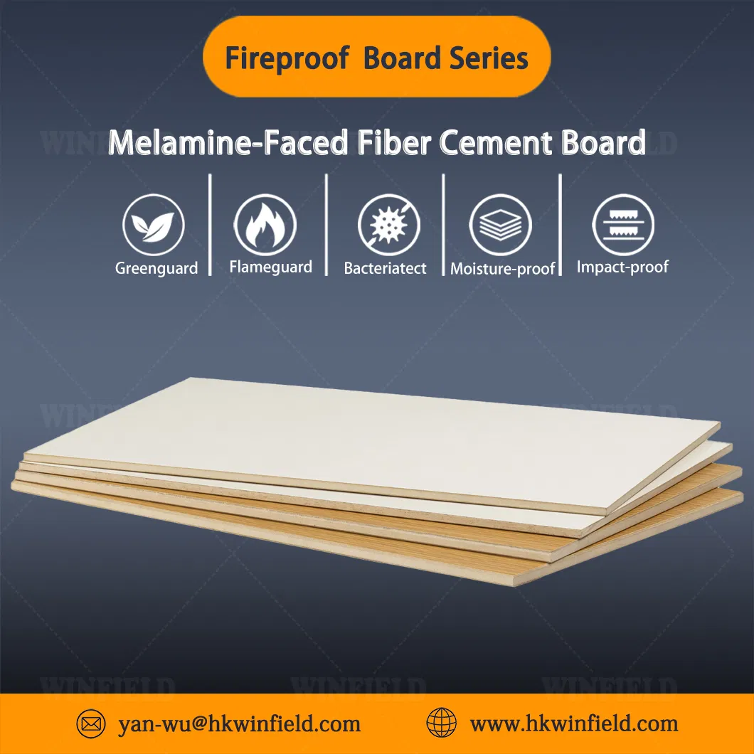 Fireproof Wall Panels Melamine Laminate Fiber Cement Board Moisture Resistant Interior Wall Cladding