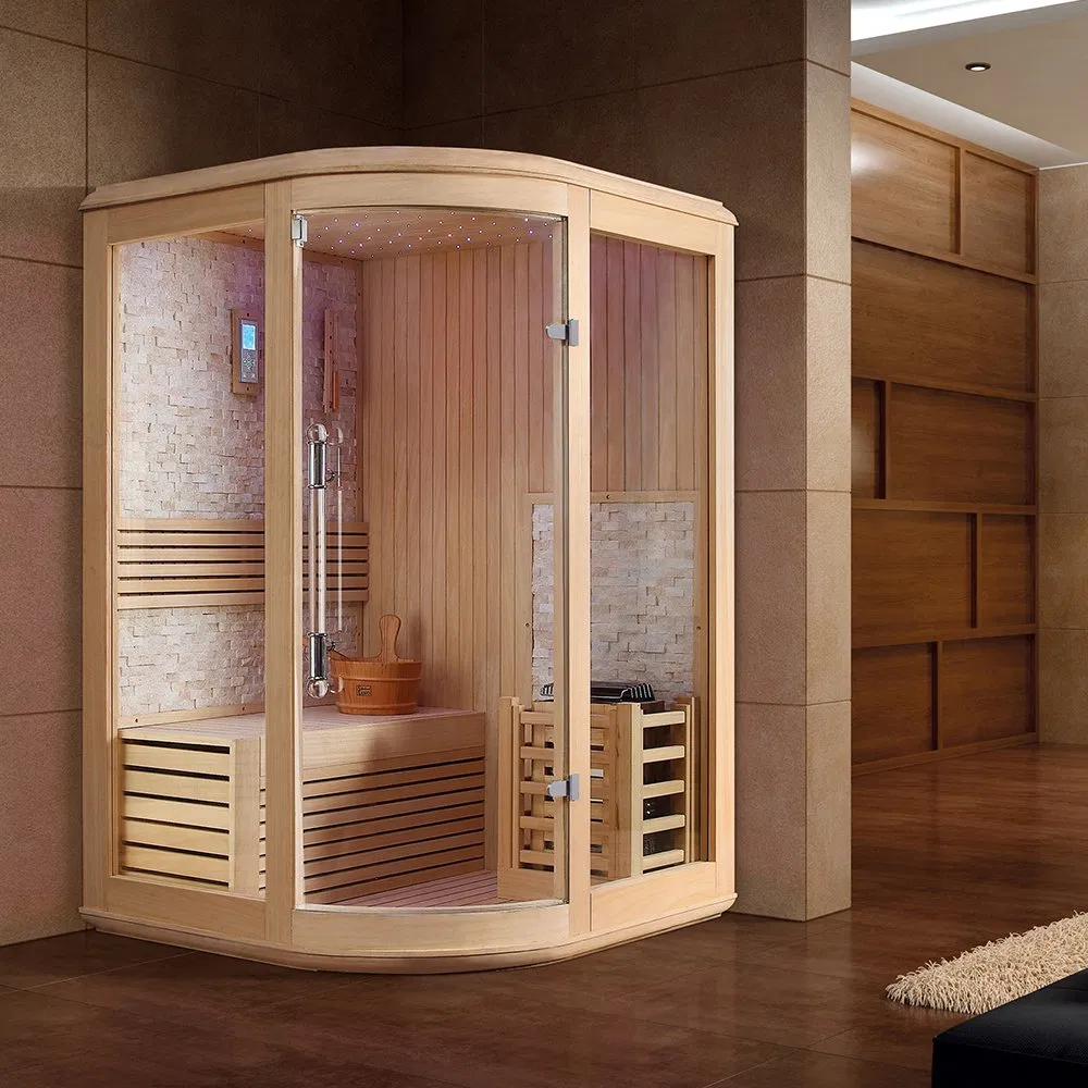 Угловая сухая сауна для 1-2 человек